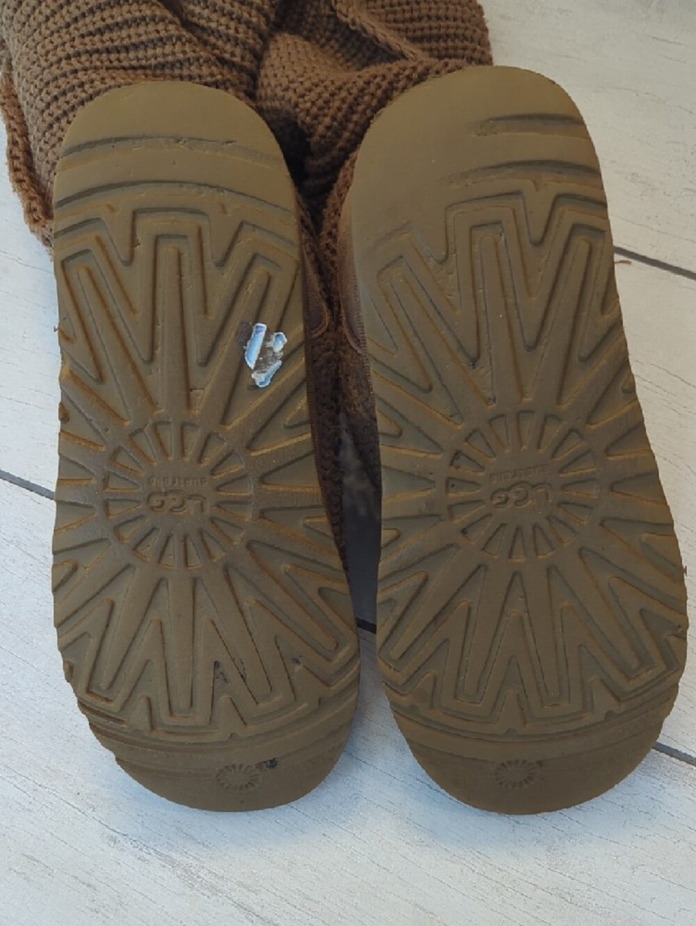UGG Women's Tan Knit & Suede Boots - Picture 6 of 8